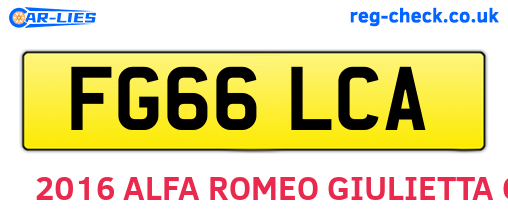 FG66LCA are the vehicle registration plates.