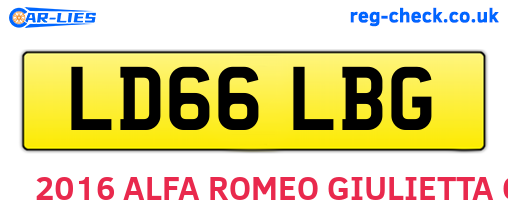 LD66LBG are the vehicle registration plates.