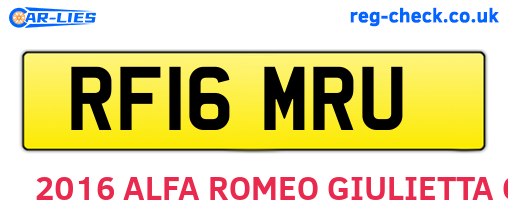 RF16MRU are the vehicle registration plates.