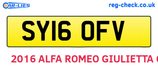 SY16OFV are the vehicle registration plates.