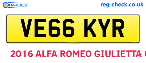 VE66KYR are the vehicle registration plates.