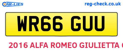 WR66GUU are the vehicle registration plates.