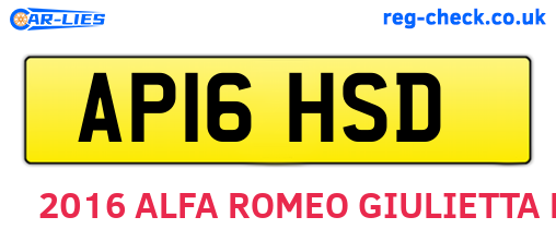 AP16HSD are the vehicle registration plates.