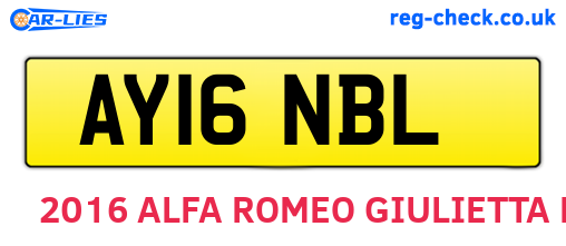 AY16NBL are the vehicle registration plates.