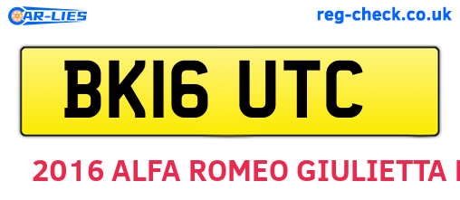 BK16UTC are the vehicle registration plates.