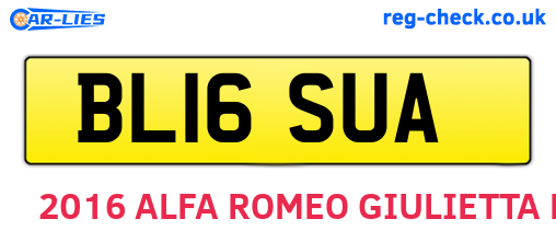 BL16SUA are the vehicle registration plates.