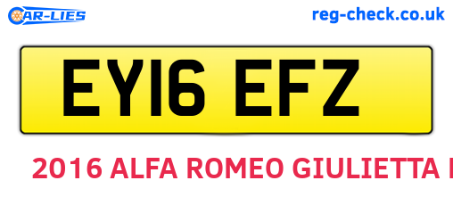 EY16EFZ are the vehicle registration plates.