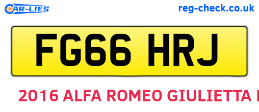 FG66HRJ are the vehicle registration plates.
