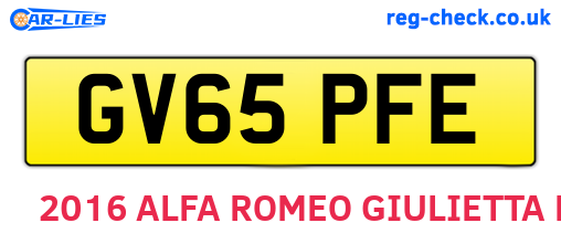 GV65PFE are the vehicle registration plates.
