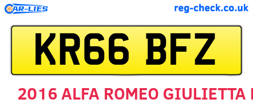 KR66BFZ are the vehicle registration plates.