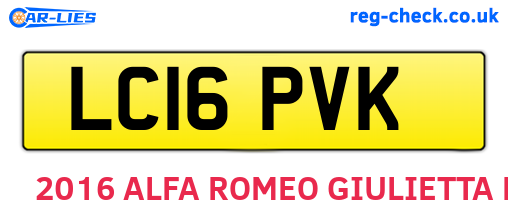 LC16PVK are the vehicle registration plates.