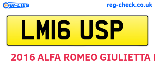 LM16USP are the vehicle registration plates.