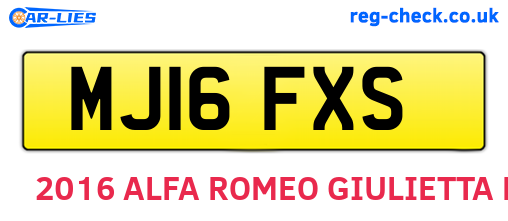 MJ16FXS are the vehicle registration plates.
