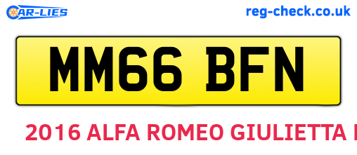 MM66BFN are the vehicle registration plates.