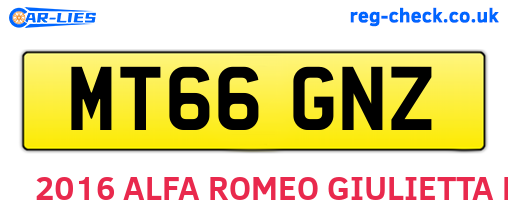 MT66GNZ are the vehicle registration plates.
