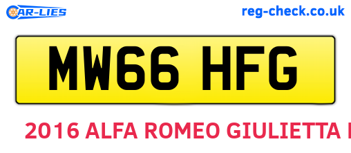 MW66HFG are the vehicle registration plates.