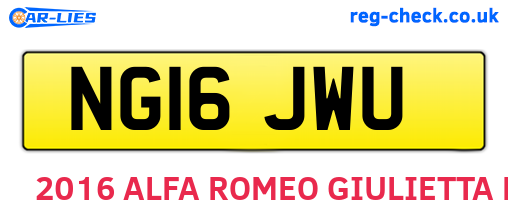 NG16JWU are the vehicle registration plates.