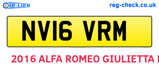 NV16VRM are the vehicle registration plates.