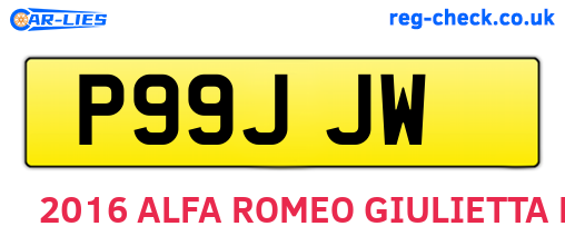 P99JJW are the vehicle registration plates.