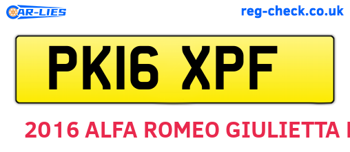 PK16XPF are the vehicle registration plates.