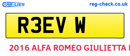 R3EVW are the vehicle registration plates.