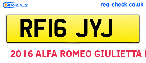 RF16JYJ are the vehicle registration plates.