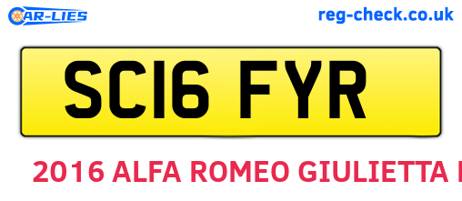SC16FYR are the vehicle registration plates.