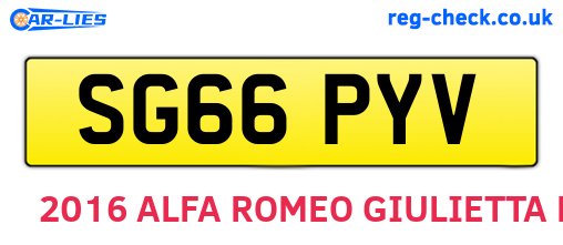 SG66PYV are the vehicle registration plates.