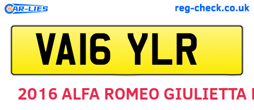 VA16YLR are the vehicle registration plates.