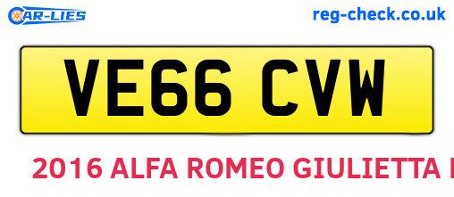 VE66CVW are the vehicle registration plates.