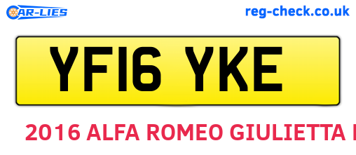 YF16YKE are the vehicle registration plates.