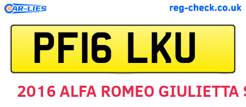 PF16LKU are the vehicle registration plates.