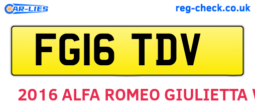 FG16TDV are the vehicle registration plates.