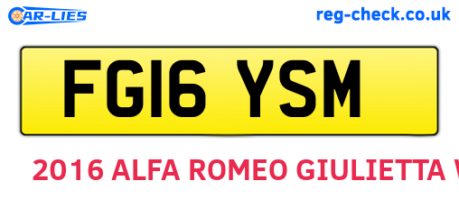 FG16YSM are the vehicle registration plates.