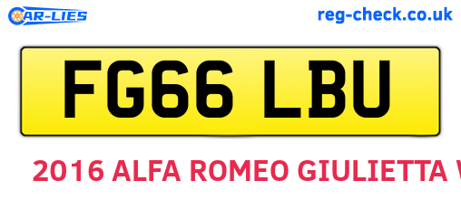 FG66LBU are the vehicle registration plates.