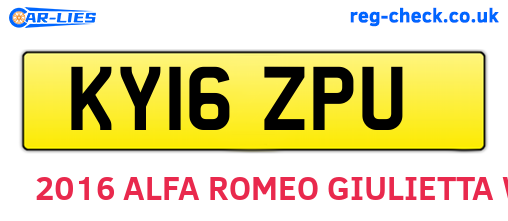 KY16ZPU are the vehicle registration plates.