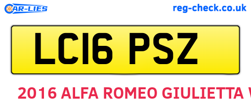 LC16PSZ are the vehicle registration plates.