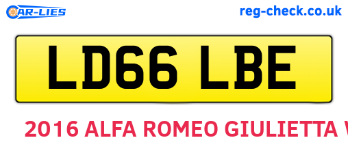 LD66LBE are the vehicle registration plates.