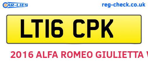 LT16CPK are the vehicle registration plates.
