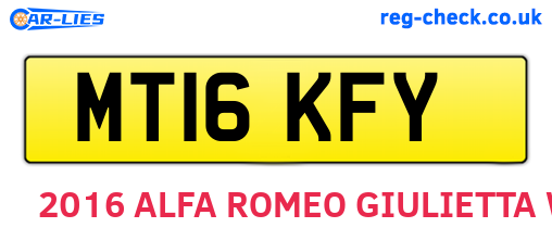 MT16KFY are the vehicle registration plates.