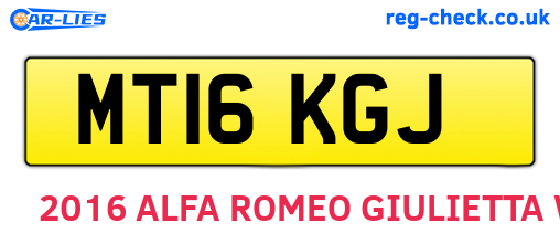 MT16KGJ are the vehicle registration plates.