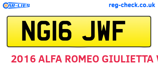 NG16JWF are the vehicle registration plates.