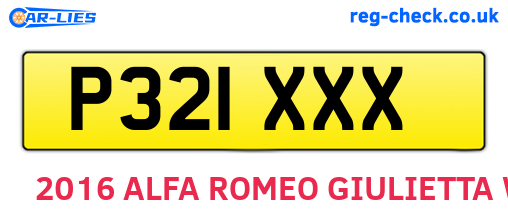 P321XXX are the vehicle registration plates.
