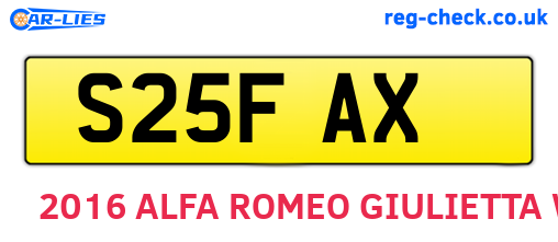 S25FAX are the vehicle registration plates.