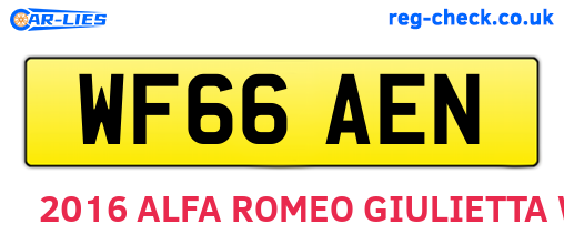 WF66AEN are the vehicle registration plates.