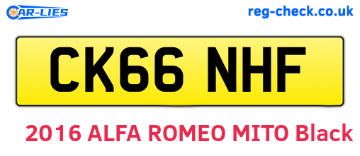 CK66NHF are the vehicle registration plates.