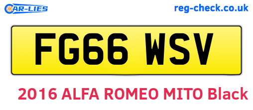 FG66WSV are the vehicle registration plates.