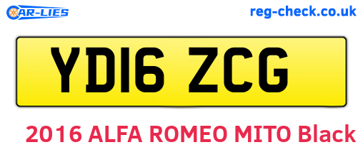 YD16ZCG are the vehicle registration plates.