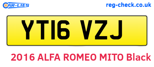 YT16VZJ are the vehicle registration plates.