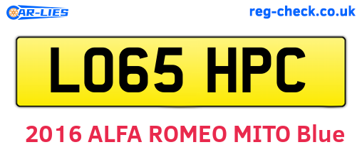 LO65HPC are the vehicle registration plates.